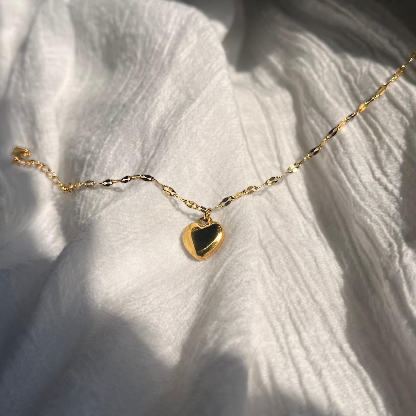 Gold Heart Charm Bracelet