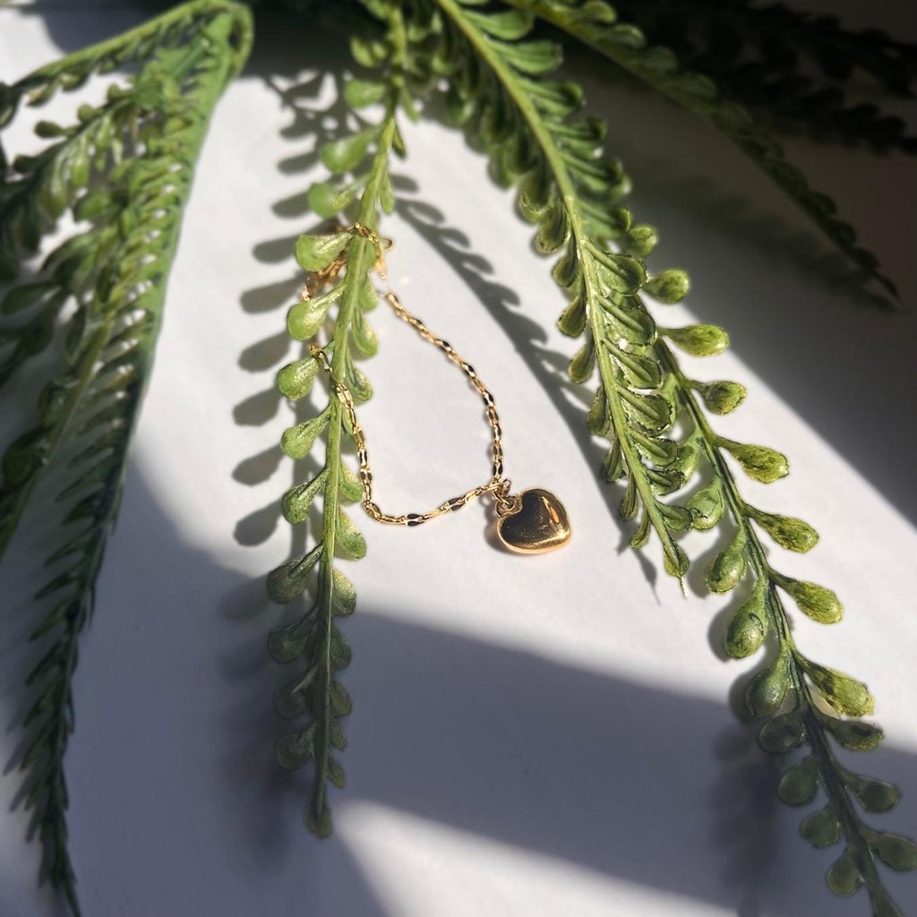 Gold Heart Charm Bracelet