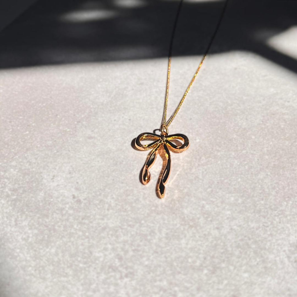 Gold Bow Necklace