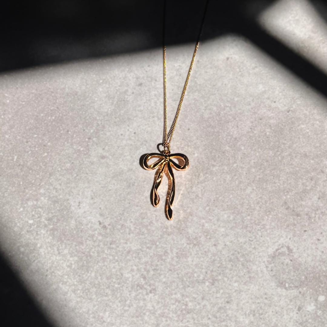 Gold Bow Necklace