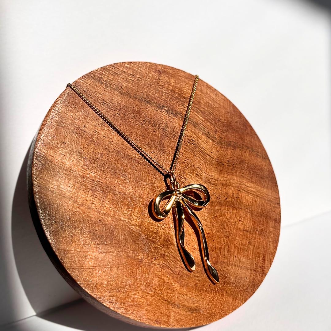 Gold Bow Necklace