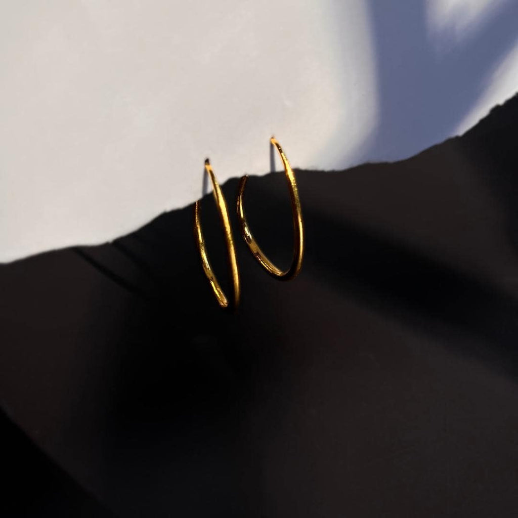 Golden Arc Earrings – Minimalist Gold Statement Hoops | Elegant Everyday Jewelry