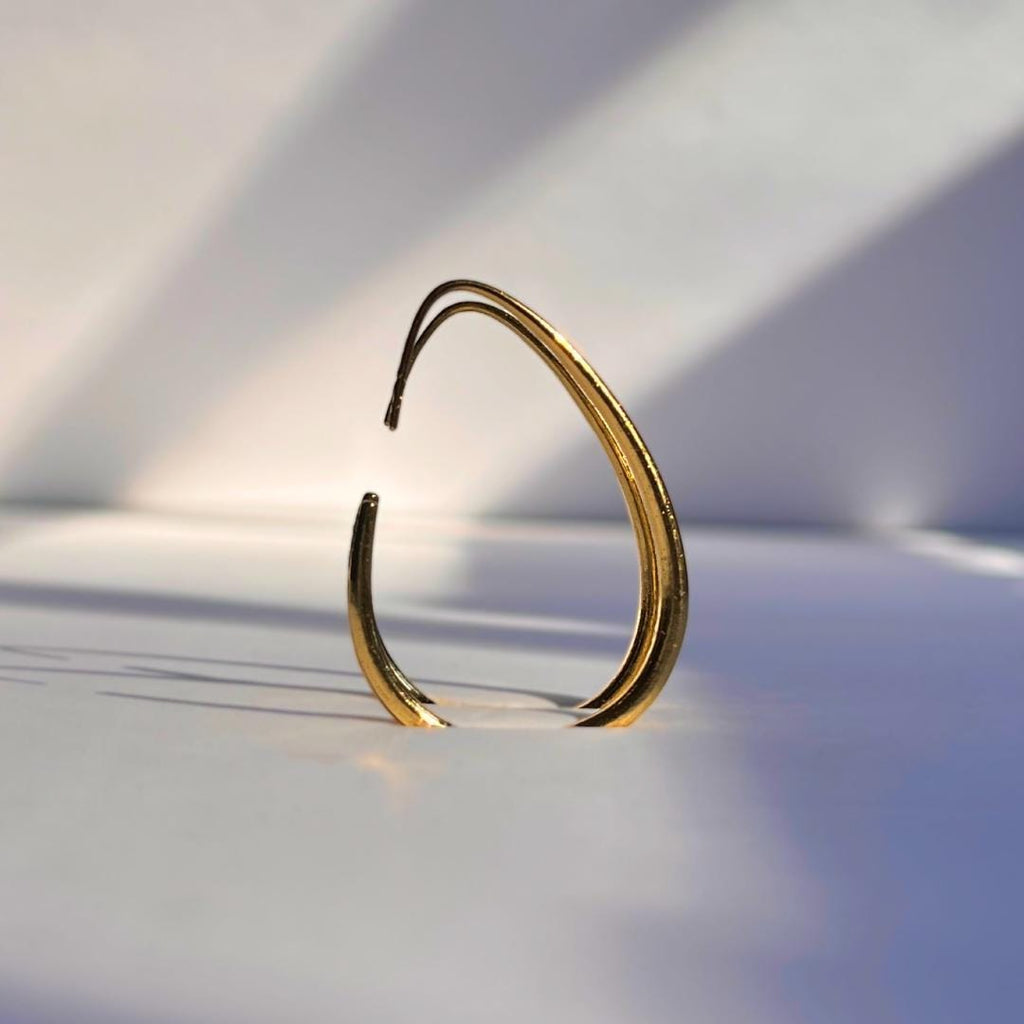 Golden Arc Earrings – Minimalist Gold Statement Hoops | Elegant Everyday Jewelry