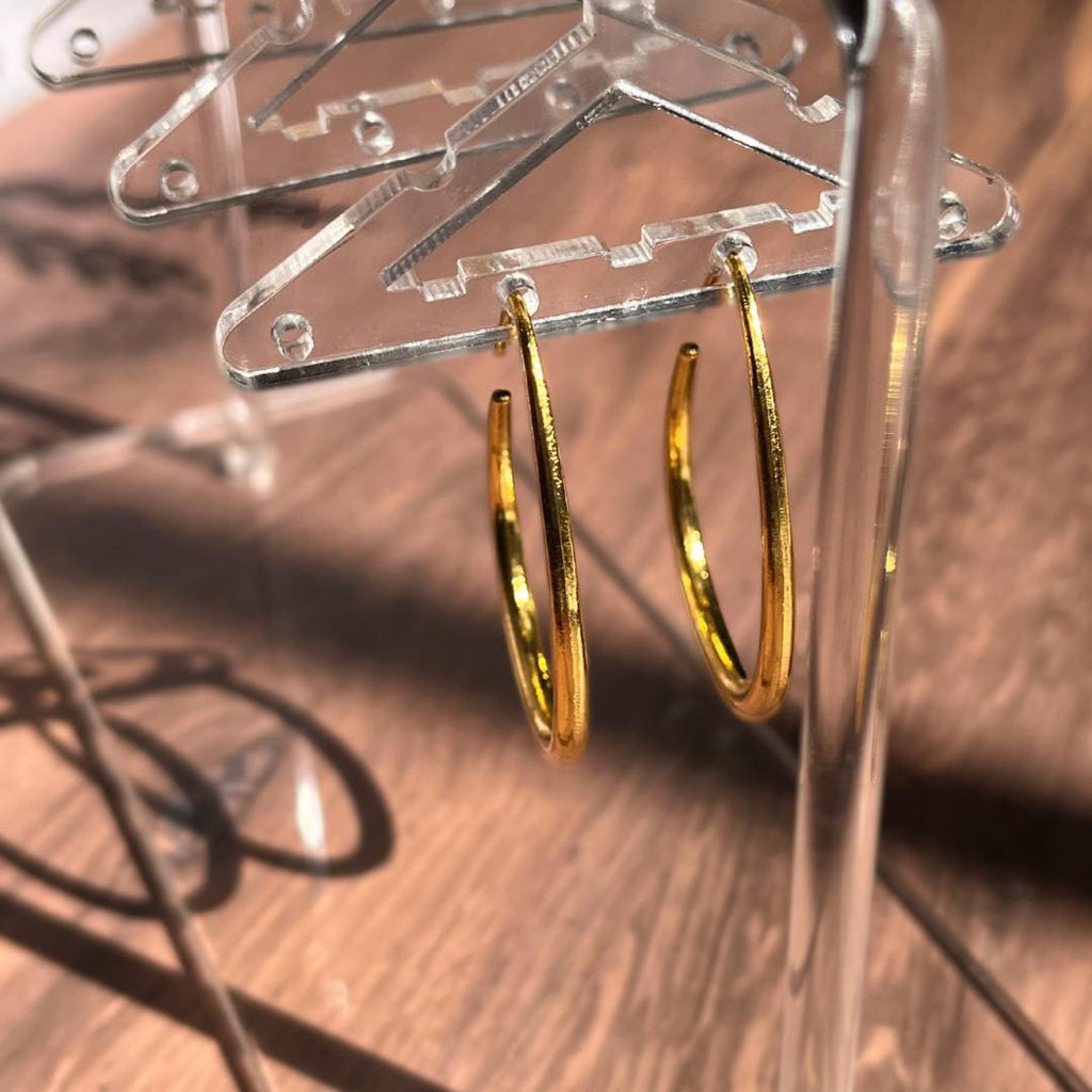 Golden Arc Earrings – Minimalist Gold Statement Hoops | Elegant Everyday Jewelry