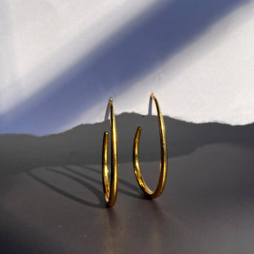 Golden Arc Earrings – Minimalist Gold Statement Hoops | Elegant Everyday Jewelry