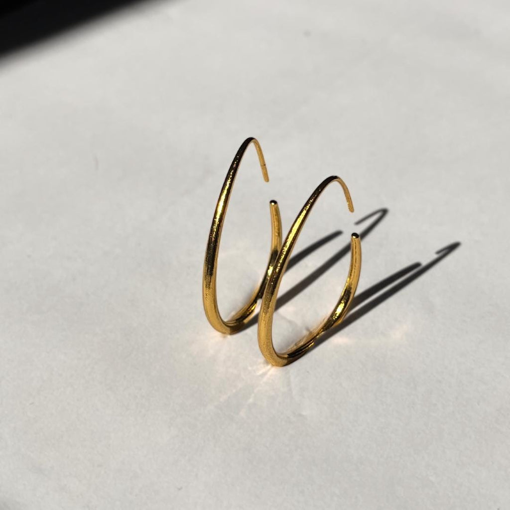 Golden Arc Earrings – Minimalist Gold Statement Hoops | Elegant Everyday Jewelry