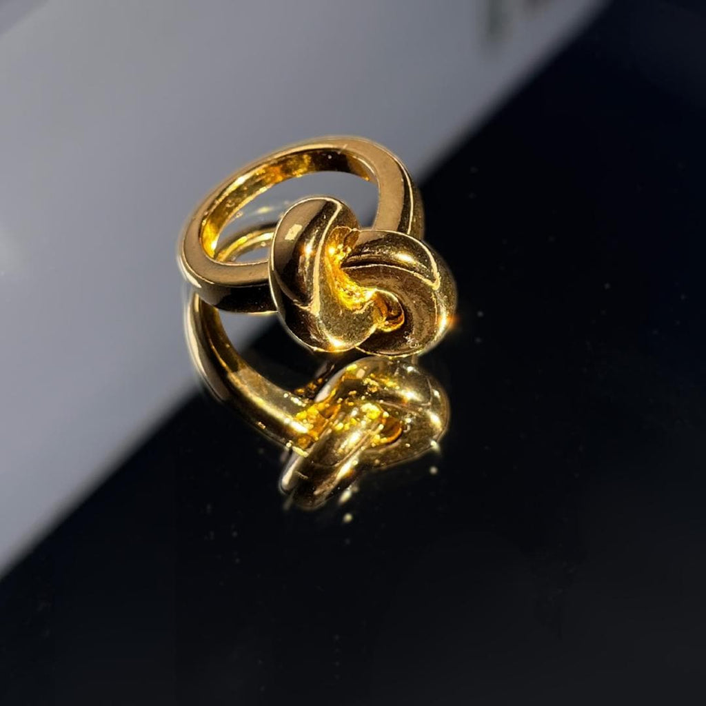 Golden Knot Ring | Statement Ring for Women & Men | Waterproof Minimalist Jewelry