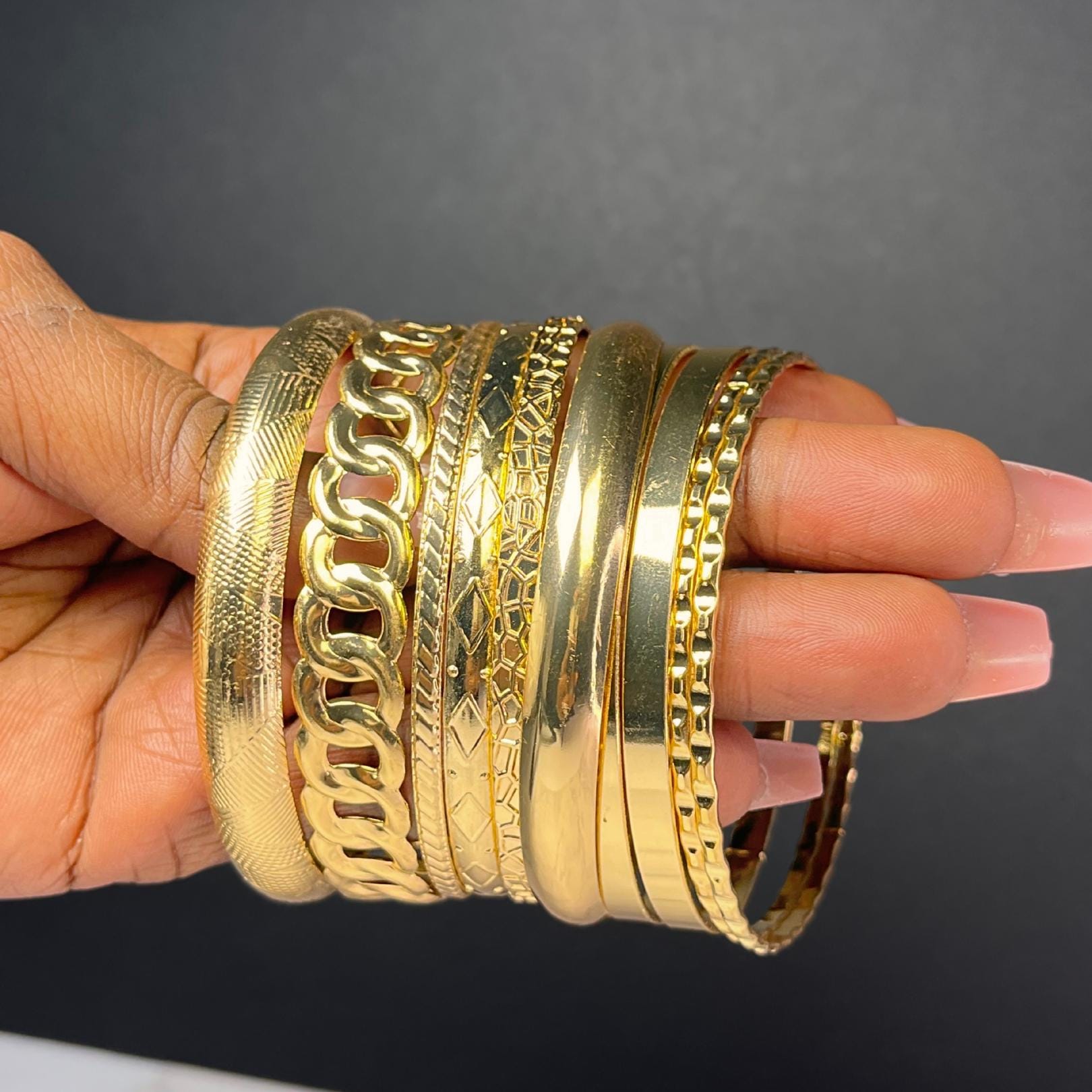10 Piece Gold Bangle Set
