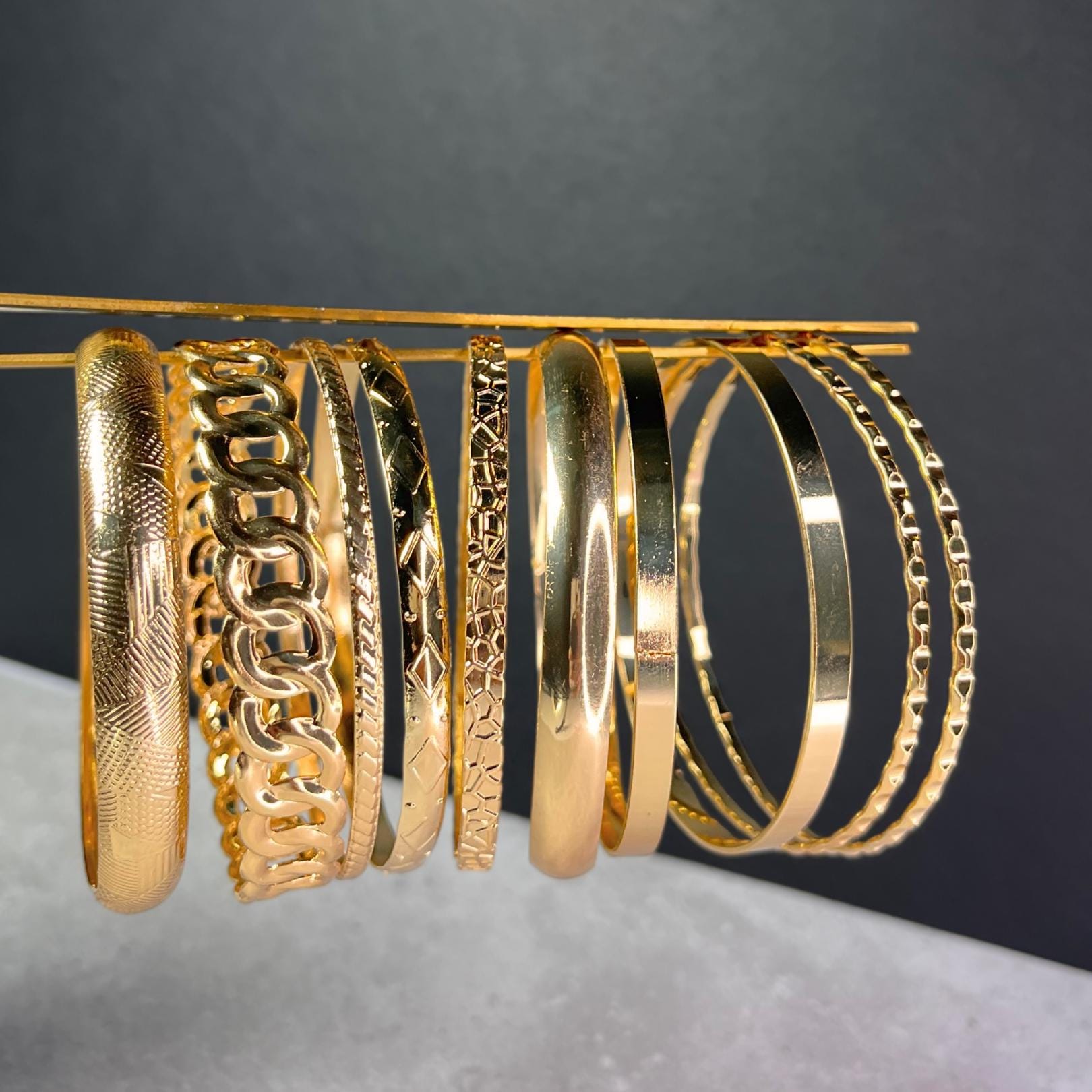 10 Piece Gold Bangle Set